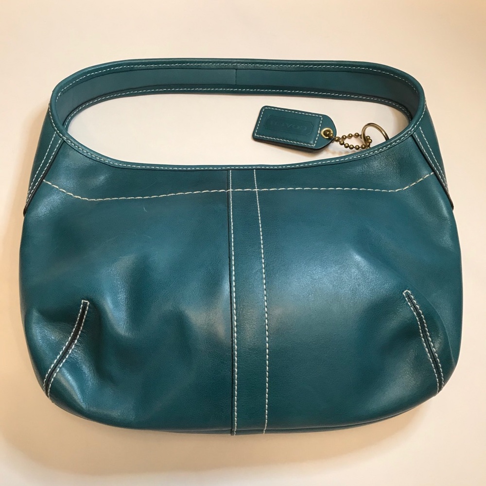 Coach small leather shoulder bag (turquoise)